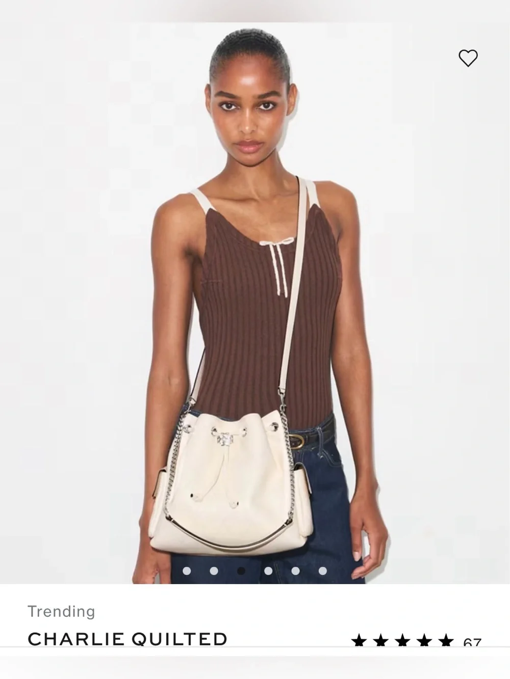 TB CHARLIE QUILTED DRAWSTRING SHOULDER BAG